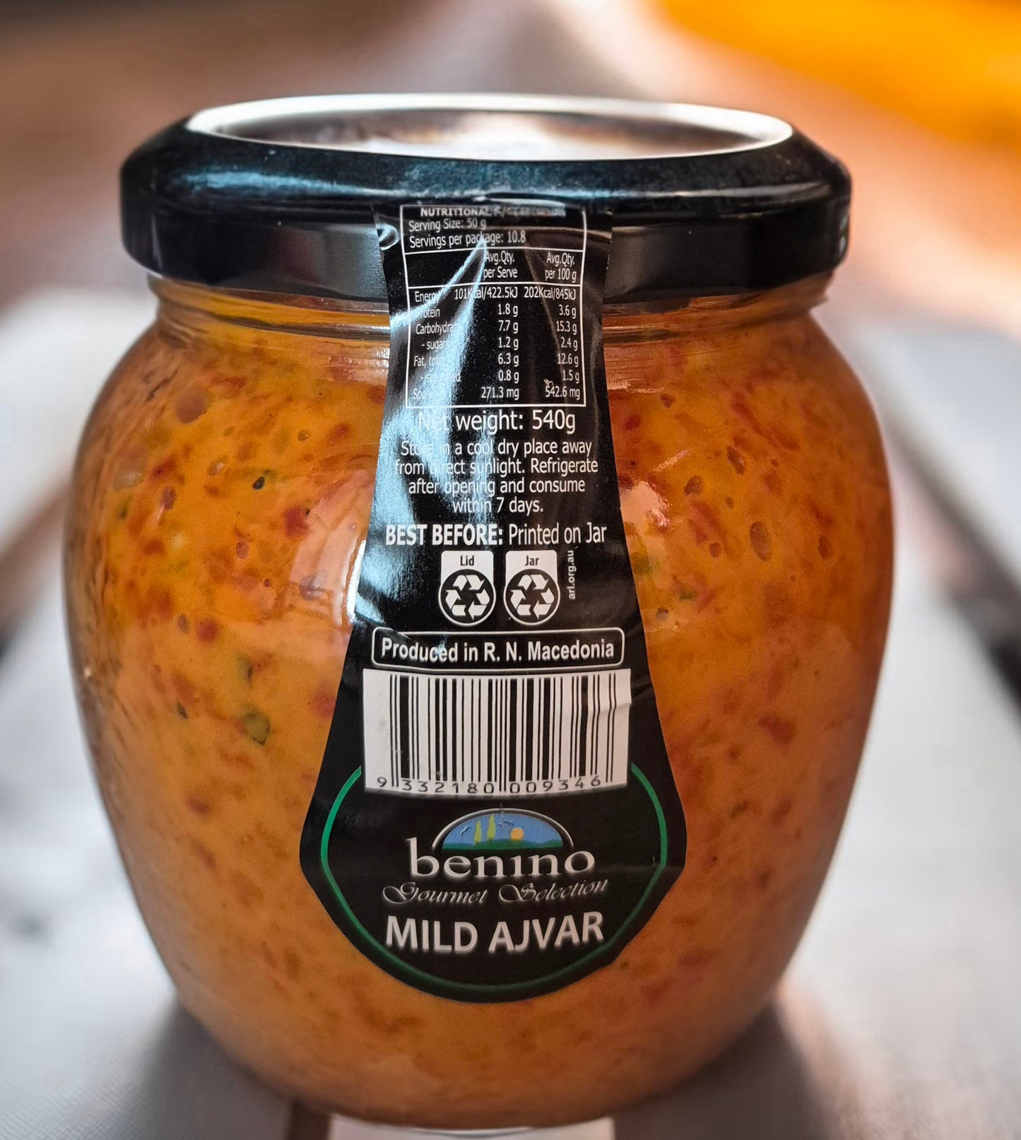 Benino Ajvar - Hot or Mild - 540g