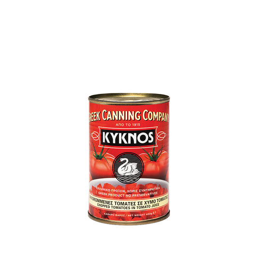 Kyknos- Peeled Chopped Tomato's in Tomato Juice- 400g