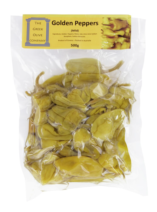 The Greek Olive Company - Pickled Golden Peppers - 500g pack (Mild)