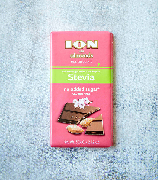 ION Milk chocolate with Almonds - with Stevia (Gluten Free) - 60g